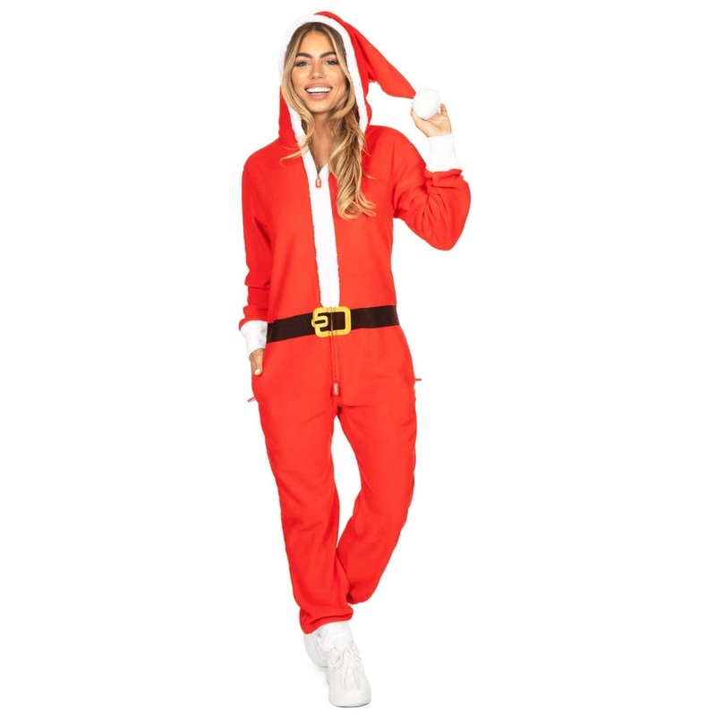 Women’s Santa Jumpsuit With Fur