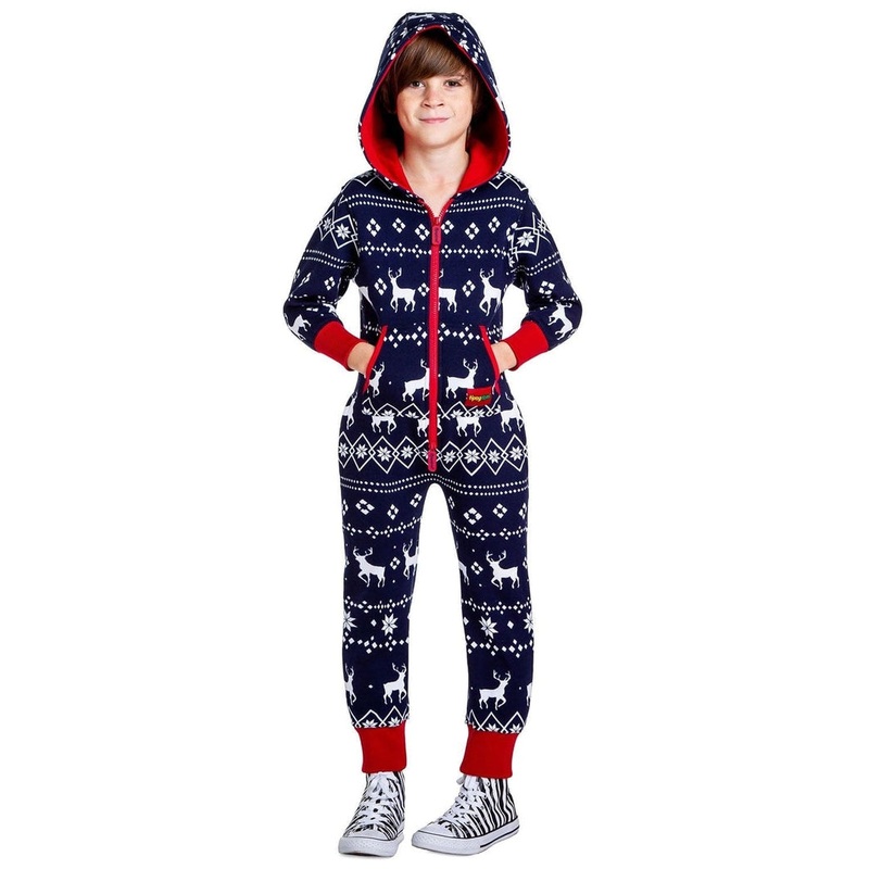 Boy’s / Girl’s Blue Fair Isle Reindeer Jumpsuit