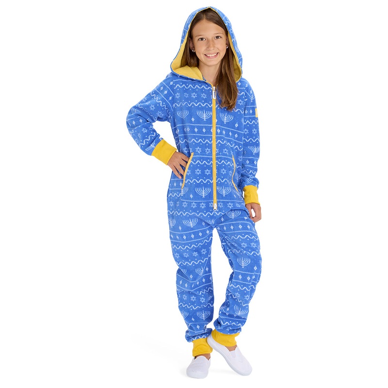 Girl’s Blue Hanukkah Jumpsuit|XS (5)|S (6/7)|M (8)|L (10)|XL (12)