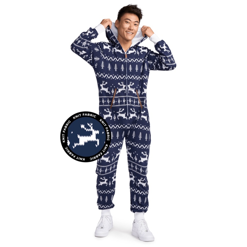 Men’s Navy Fair Isle Knit Jumpsuit