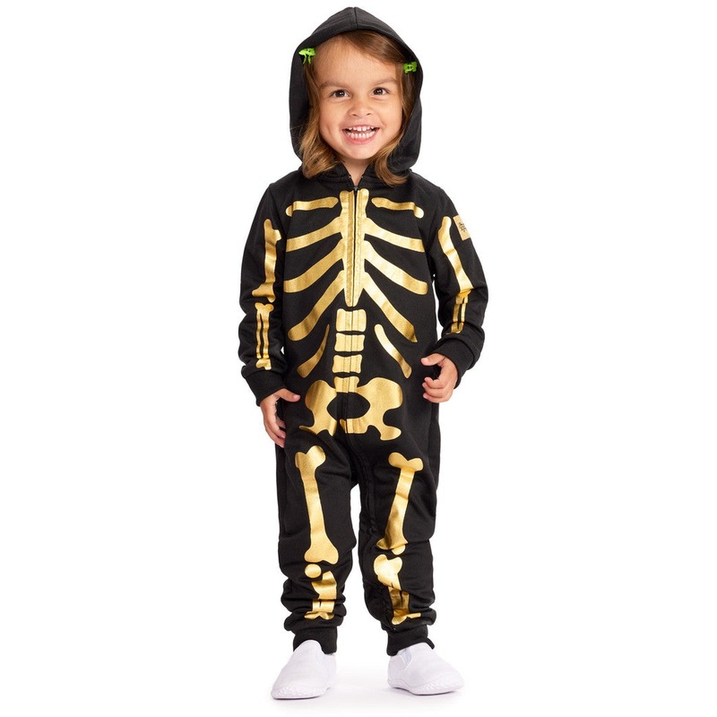 Toddler Girl’s Gold Skeleton Costume