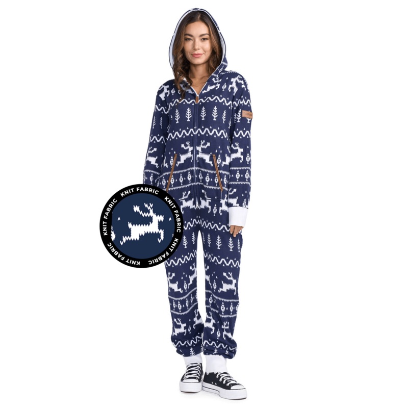 Women’s Navy Fair Isle Knit Jumpsuit
