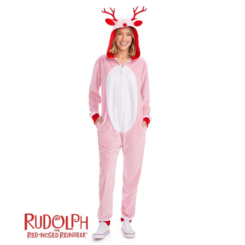Women’s Pink Rudolph Jumpsuit|XS|S|M|L|XL|XXL|1X|2X
