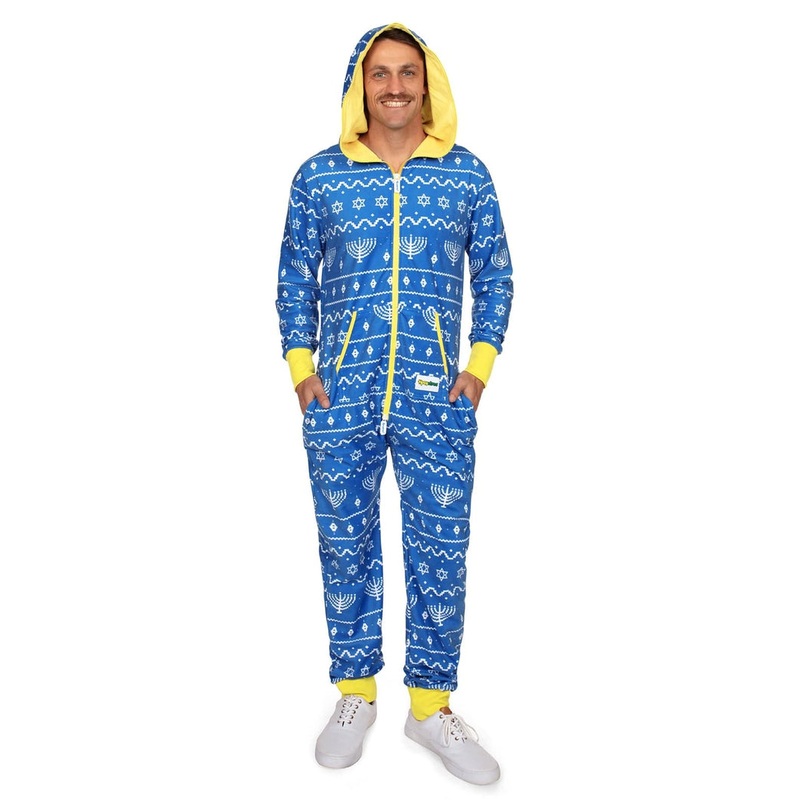 Men’s Blue Hanukkah Jumpsuit|XXS|XS|S|M|L|XL|XXL|3XL|4XL|5XL