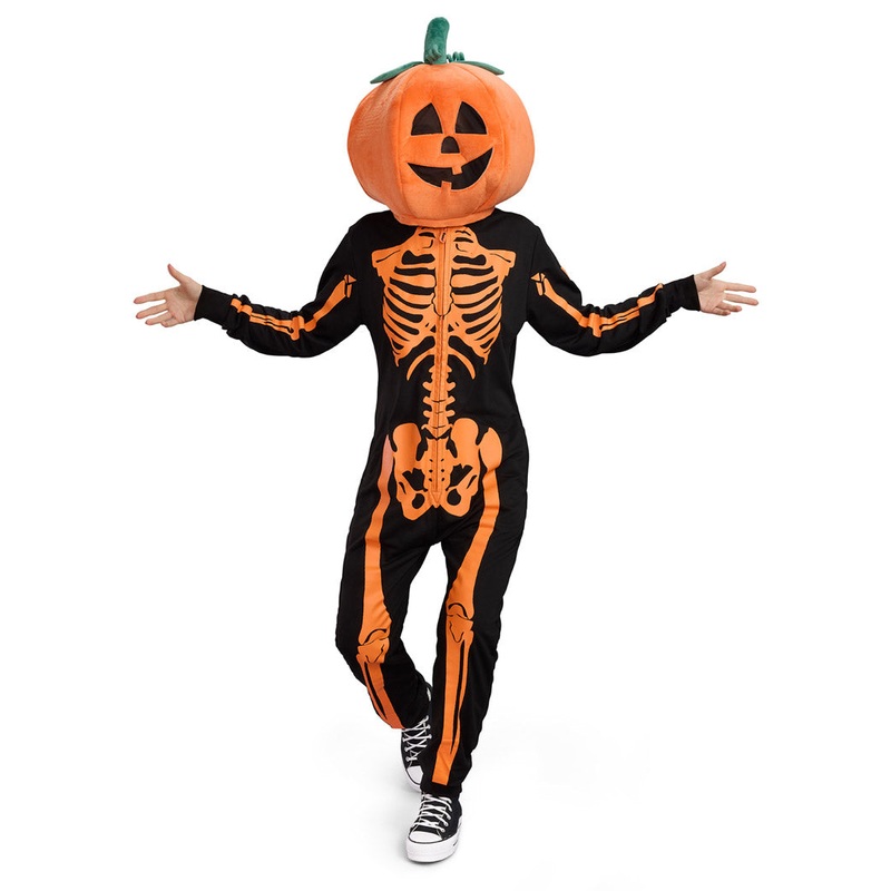 Women’s Pumpkin Head Skeleton Costume