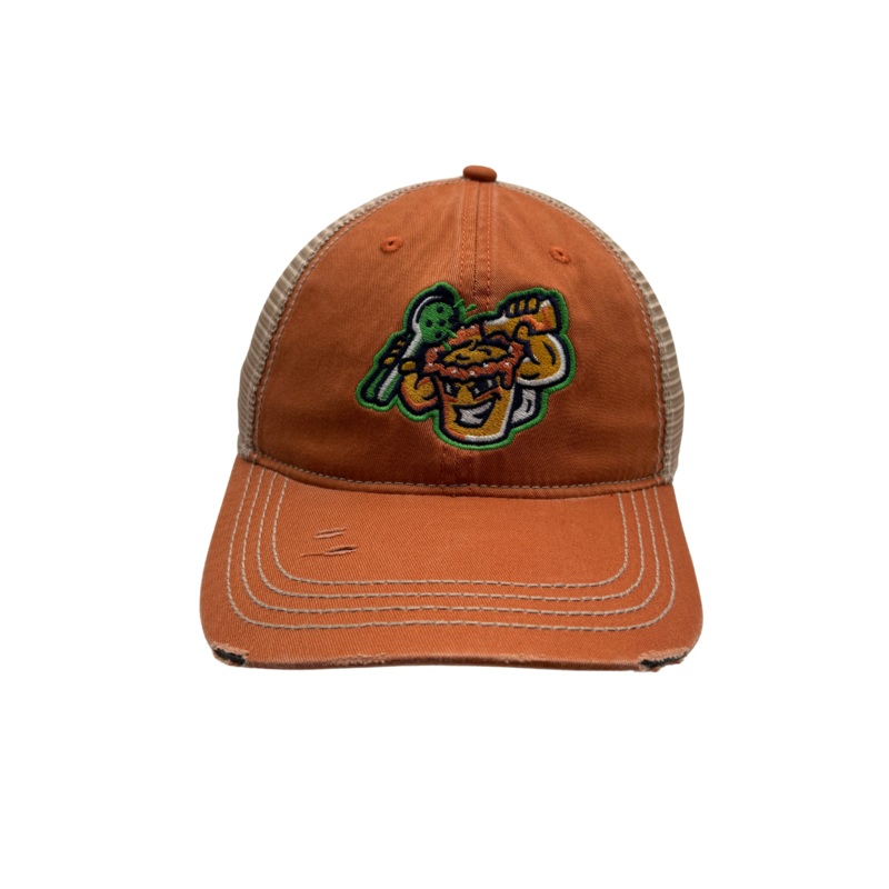 Cheladas Orange Distressed Trucker