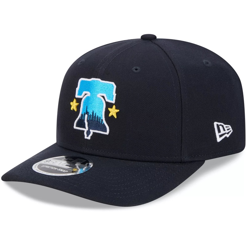 New Era Philadelphia Phillies Mens Navy Blue 2024 MLB CITY CONNECT 9Seventy Stretch-Snap Hat