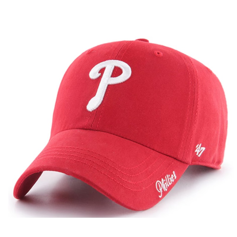 Red Women’s Phillies P and Cursive Phillies 47 Cleanup Adjustable Hat