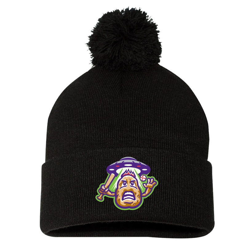 Space Potato Pom Pom Knit Cap|Black|Gray