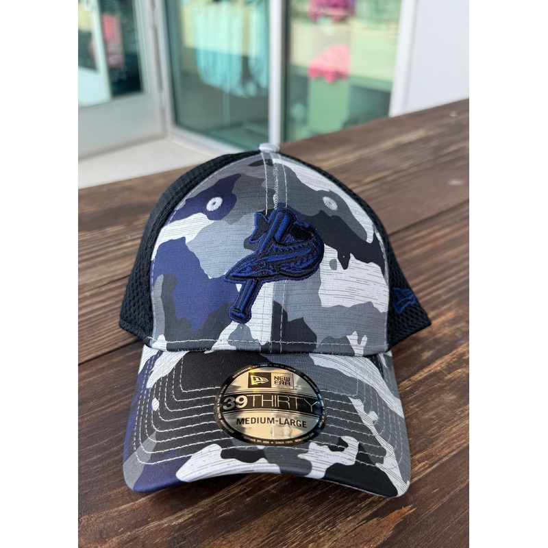 Pensacola Blue Wahoos New Era 39Thirty Active Navy Camo Hat